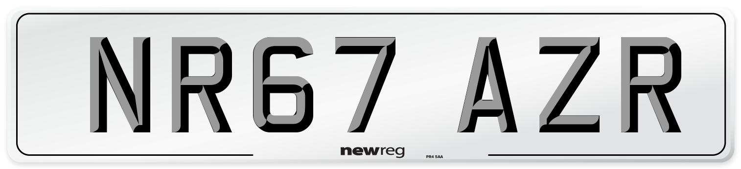NR67 AZR Number Plate from New Reg